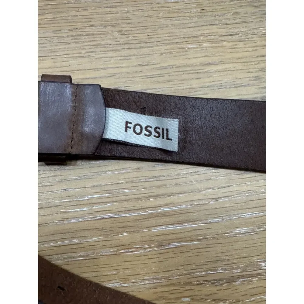 Fossil Men's Brown Leather Belt Size 32